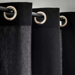 TodayRideau à Œillets 140 x 240 cm Coton imprime Gold Is Black