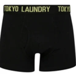 Tokyo LaundryPack de 2 boxers en coton jaunenoir