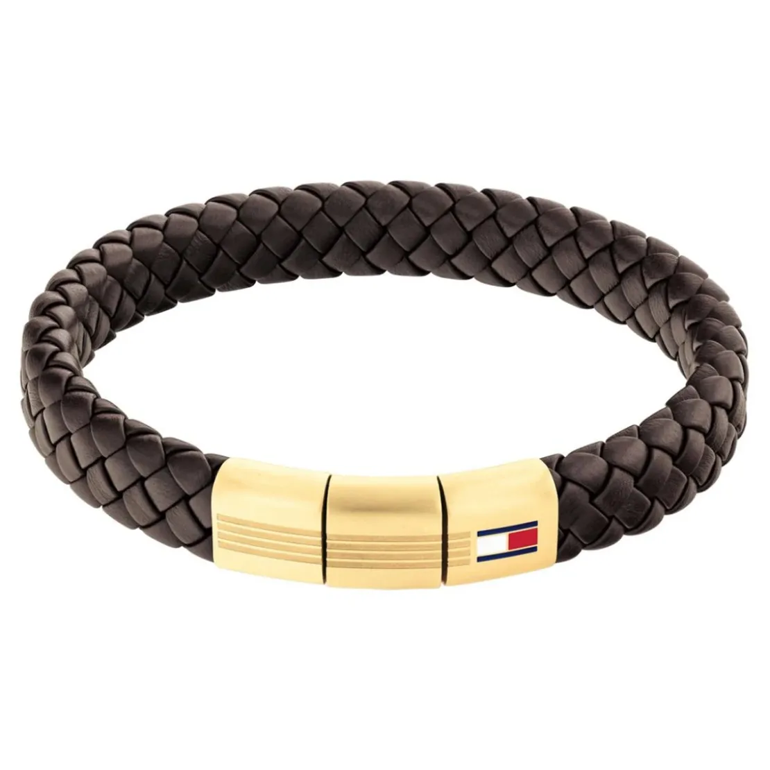 Tommy Hilfiger MontresBracelet Femme Tommy Hilfiger Round Braided - 2790671 Acier, Cuir Doré, Marron