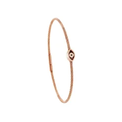 Torrence BijouxBracelet acier rose motif oeil avec diamant noir 1 mm