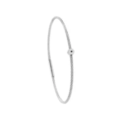 Torrence BijouxBracelet acier motif hexagone avec diamant noir 1 mm