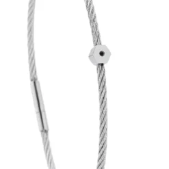 Torrence BijouxBracelet acier motif hexagone avec diamant noir 1 mm