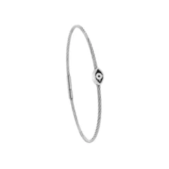 Torrence BijouxBracelet acier motif oeil avec diamant noir 1 mm