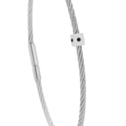 Torrence BijouxBracelet acier motif cube avec 3 diamants noir 1 mm