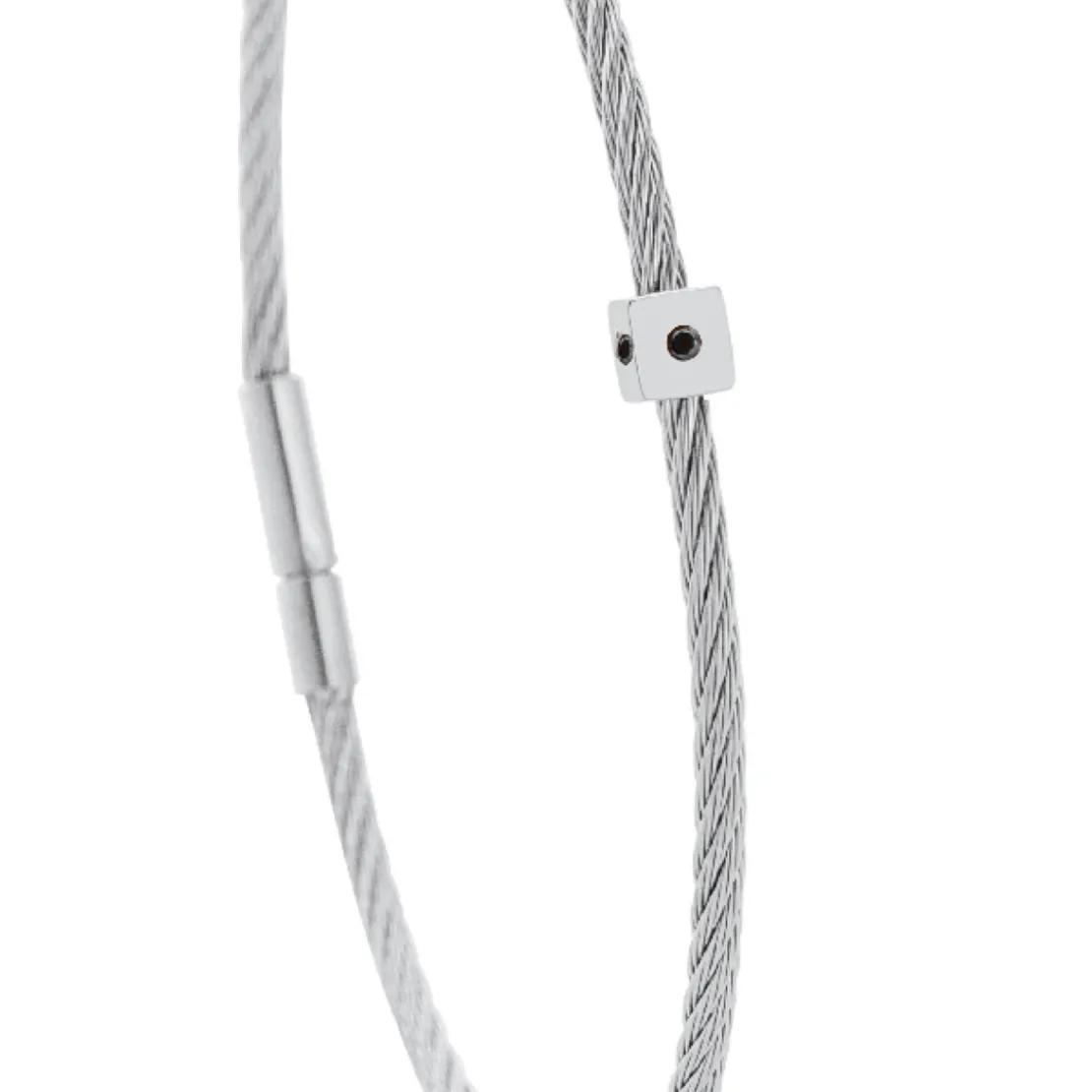 Torrence BijouxBracelet acier motif cube avec 3 diamants noir 1 mm