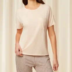 TriumphHaut De Pyjama T-shirt Avec Poche Beige Triumphen coton
