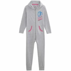 Universal MusicPyjama combinaison 1 pièce à capuche fille - Gris