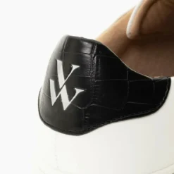 Vanessa WuBaskets éclair Elsa blanc et noir croco à scratchs