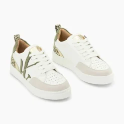 Vanessa WuBaskets kaki JOYCE blanc en tissu