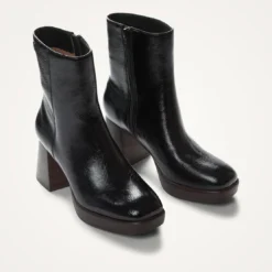 Vanessa WuBottines noires à plateforme et talon bois