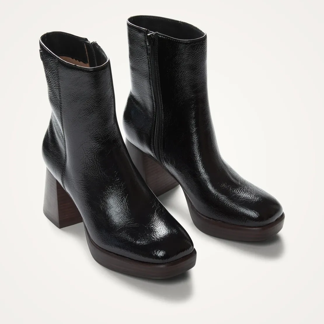 Vanessa WuBottines noires à plateforme et talon bois