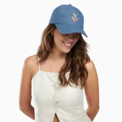 Vanessa WuCasquette Clem denim clair à monogramme brodé