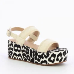 Vanessa WuSandales compensées Femme - Beige effet tweed