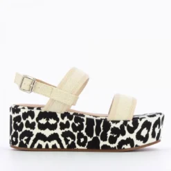 Vanessa WuSandales compensées Femme - Beige effet tweed