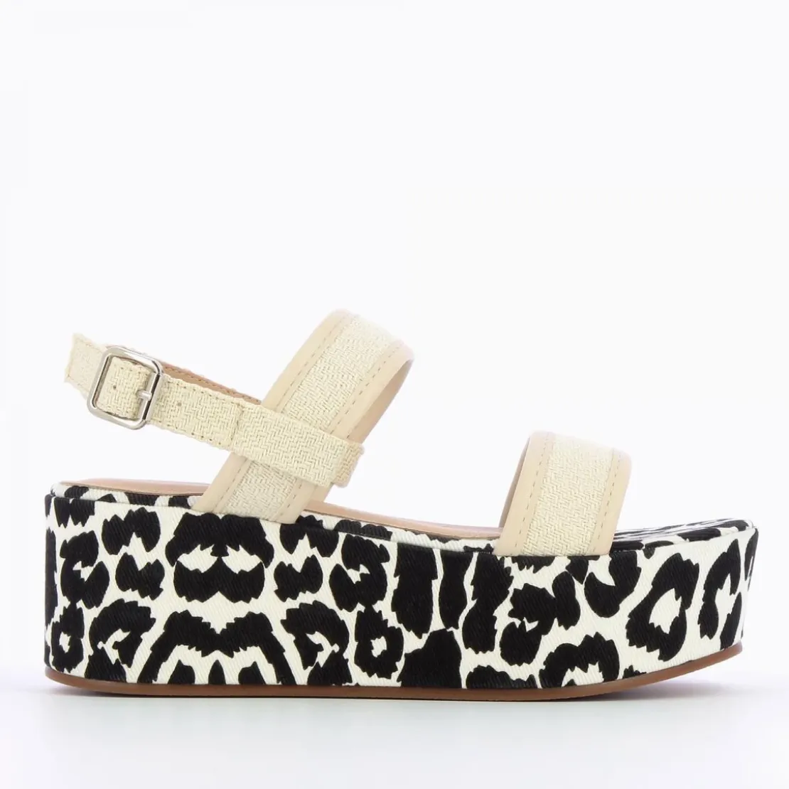 Vanessa WuSandales compensées Femme - Beige effet tweed