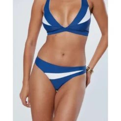 VencaBas de bikini bicolore avec bordure contrastée bleu marine