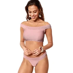 VencaBikini texturé tissé en haut et culotte-nude
