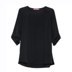 VencaBlouse fendue manches 3/4 ajustables femme Noir