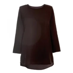 VencaBlouse fendue manches 3/4 ajustables femme Noir