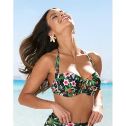 VencaHaut de bikini à armatures avec rembourrage noir