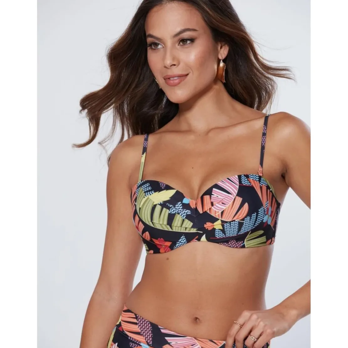 VencaHaut de bikini à armatures avec bretelles amovibles noir