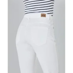 VencaPantalons pirates push-up coupe 5 poches blanc en coton