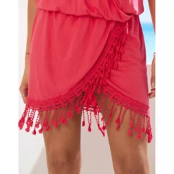 VencaRobe sans manches avec ourlet en dentelle corail