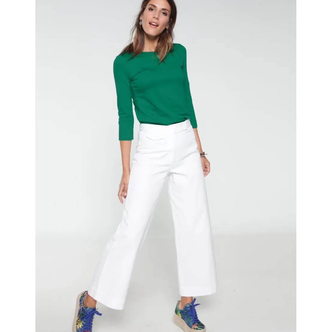 VencaTee-shirt col bateau manches 3/4 femme vert