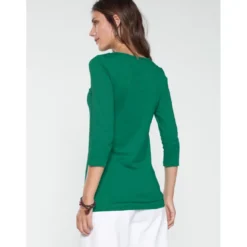 VencaTee-shirt col bateau manches 3/4 femme vert