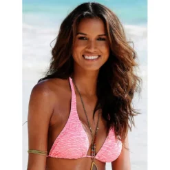 Venice BeachHaut de maillot de bain triangle effet chiné Venice Beach rose