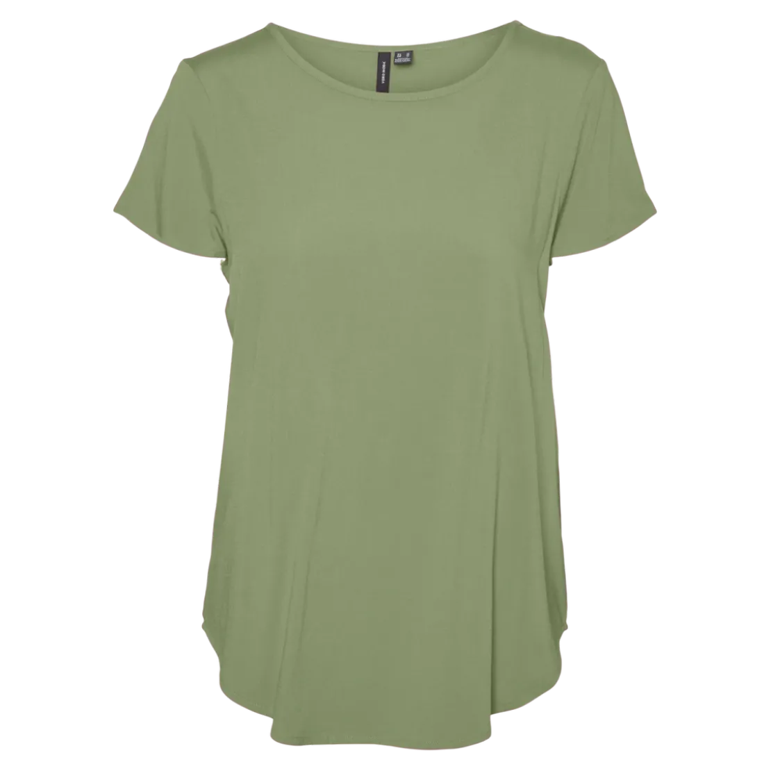 Vero ModaBlouse col rond manches courtes vert en viscose Pia