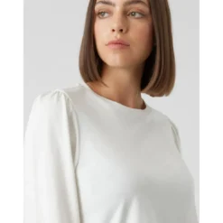 Vero ModaBlouse à manches ballons - Blanc en coton