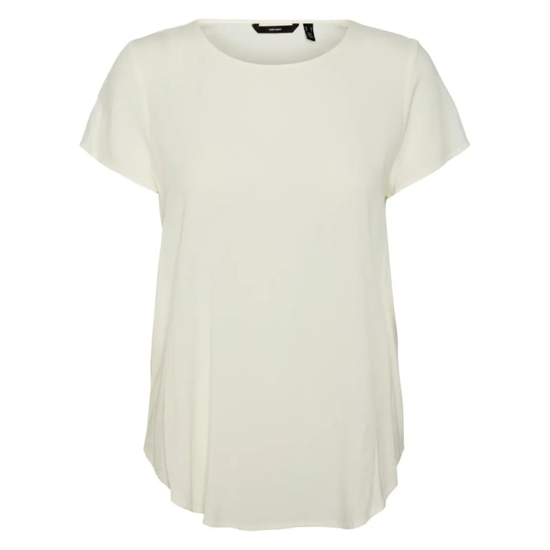Vero ModaBlouse Regular Fit Col rond Manches courtes Longueur regular blanc en viscose
