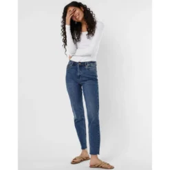Vero ModaBlouse Regular Fit Col en U Manches longues Extra long blanc