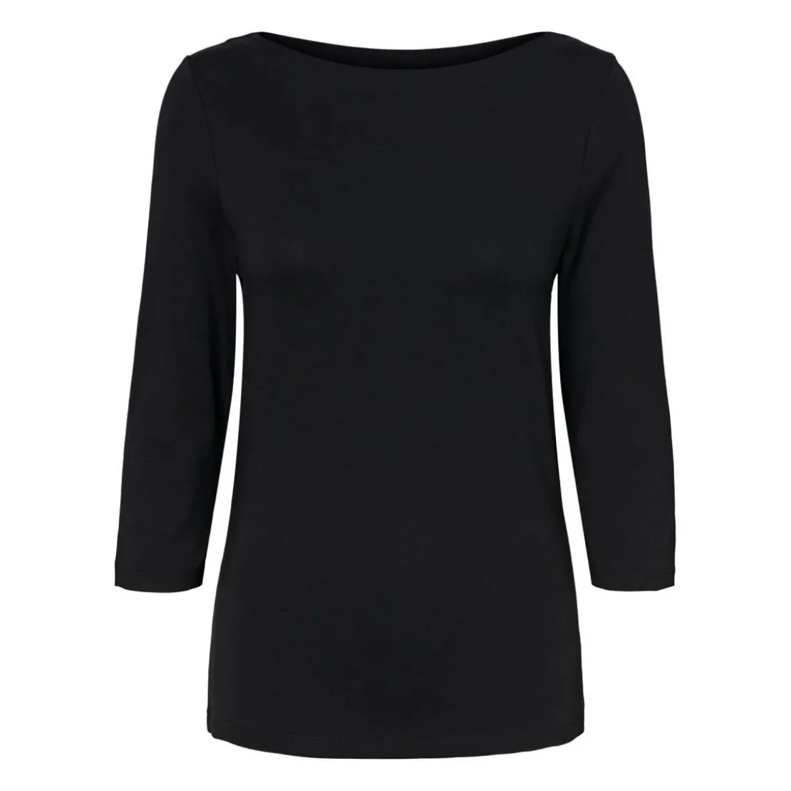 Vero ModaBlouse Regular Fit Col bateau Manches 3/4 Longueur regular noir