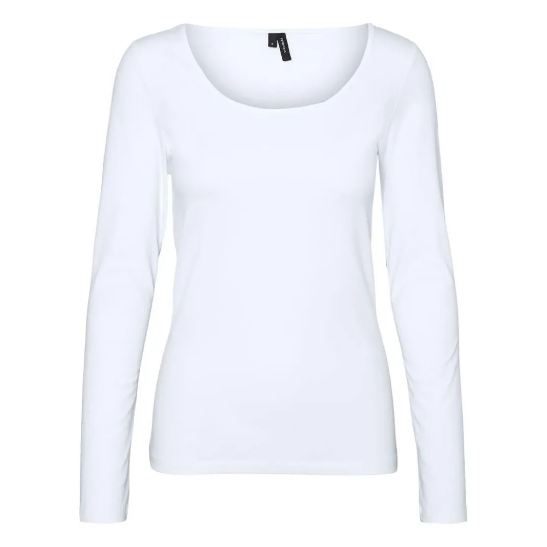 Vero ModaBlouse Slim Fit Col en U Manches longues blanc