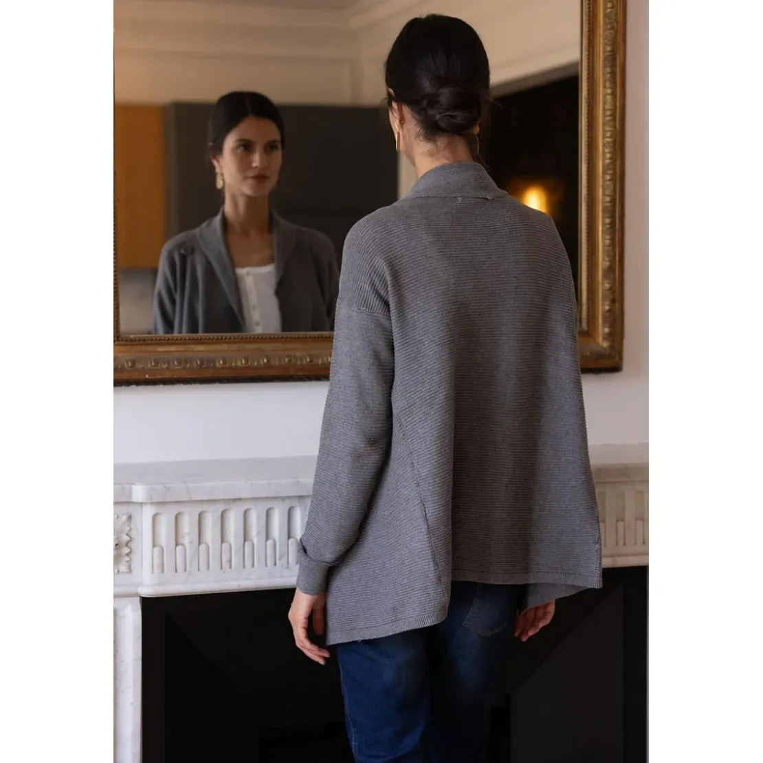 Vero ModaCardigan ouvert gris en viscose