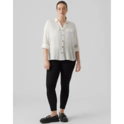 Vero ModaChemise à manches avec revers - Blanc en viscose