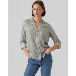 Vero ModaChemises Verte en viscose Sam