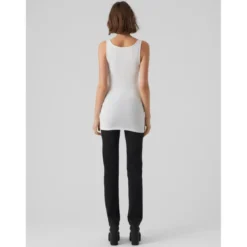 Vero ModaDébardeur Regular Fit Col en U Sans manches Extra long noir blanc