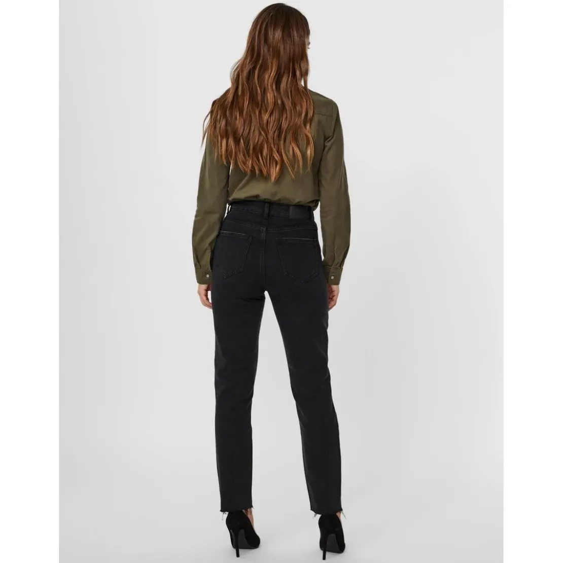 Vero ModaJean coupe droite Straight Fit Taille haute Longueur cheville noir Ria