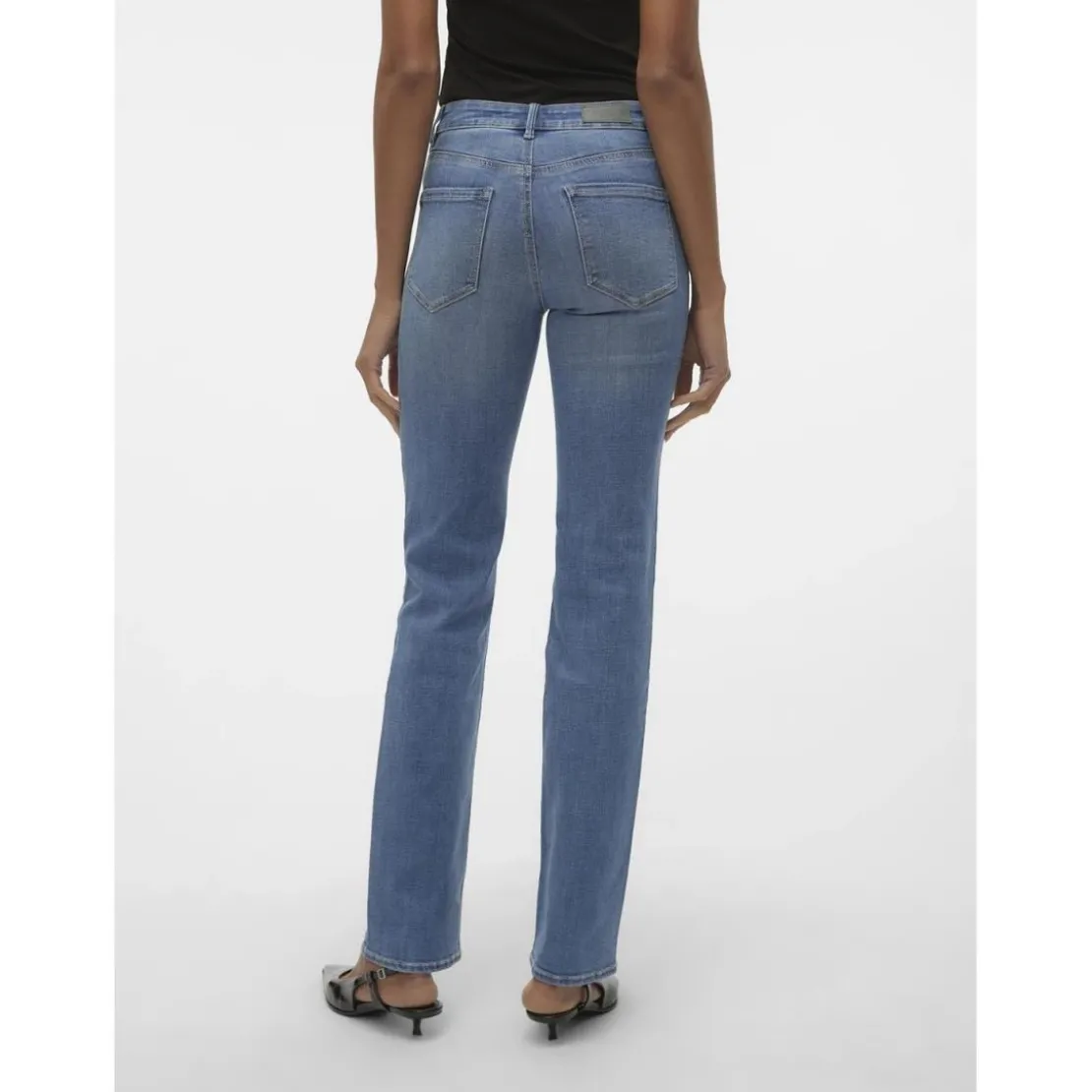 Vero ModaJean coupe droite taille moyenne bleu moyen en coton