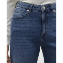 Vero ModaJean à coupe large fermeture à boutons et à glissière taille haute bleu en coton Maud