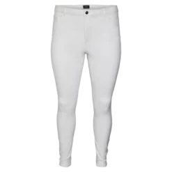 Vero ModaJean fermeture à bouton et fermeture éclair cachée taille haute blanc en coton Maya