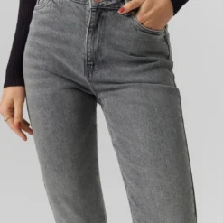 Vero ModaJean mom en coton Linda gris Hazel