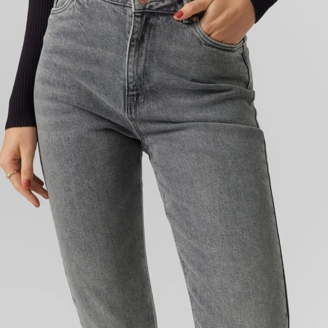 Vero ModaJean mom en coton Linda gris Hazel
