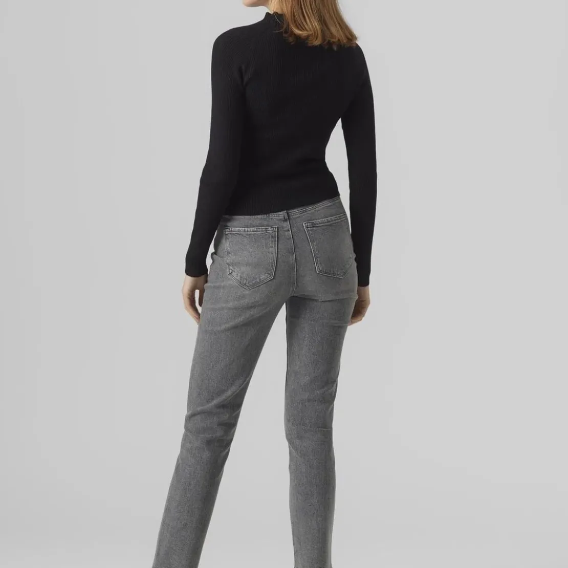 Vero ModaJean mom en coton Linda gris Hazel