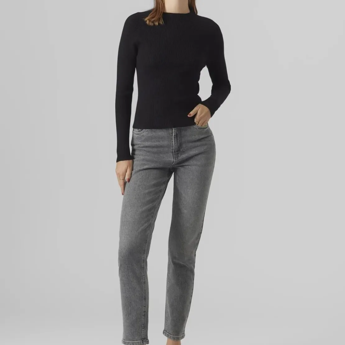 Vero ModaJean mom en coton Linda gris Hazel