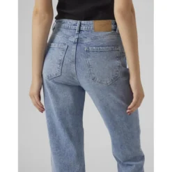 Vero ModaJean mom taille haute bleu clair en coton Joy