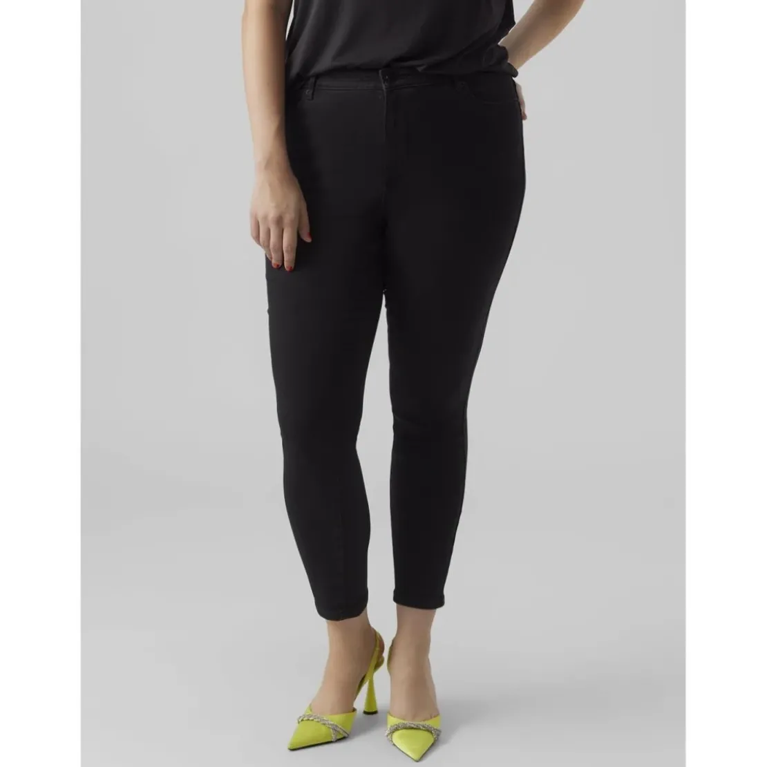 Vero ModaJean skinny taille haute noir en coton Elle